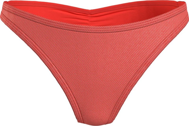 Spodní díl plavek KW01602 SN6 - červeno/oranžová - Calvin Klein - Dámské oblečení plavky