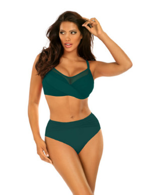 Dámské dvoudílné plavky Fashion 18 S940FA18-7 tm. zelené - Self - Dámské oblečení plavky