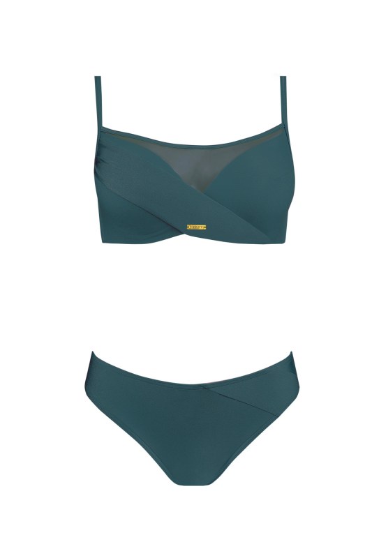 Dámské dvoudílné plavky Fashion10 S1002N-7 tm. zelené - Self - Dámské oblečení plavky