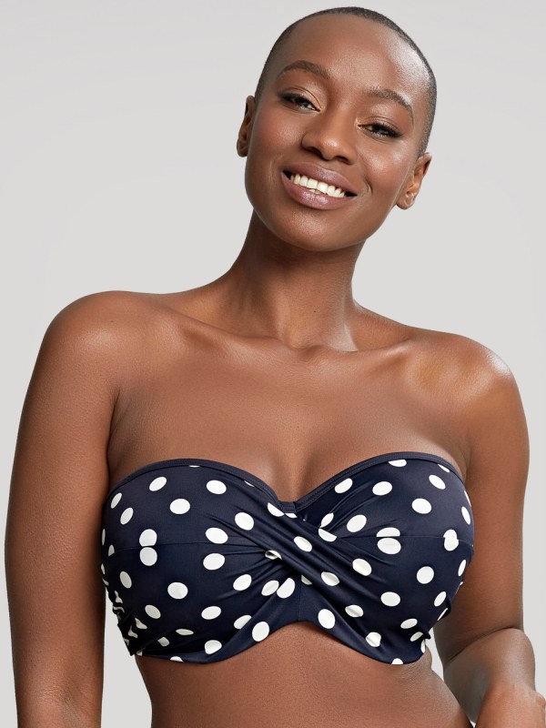 Dámský vrchní díl plavek Anya Riva Spot Bandeau navy/vanilla SW1453 - Panache - Dámské oblečení plavky