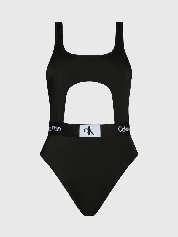 Dámské jednodílné plavky KW0KW02357 BEH černé - Calvin Klein - Dámské oblečení plavky