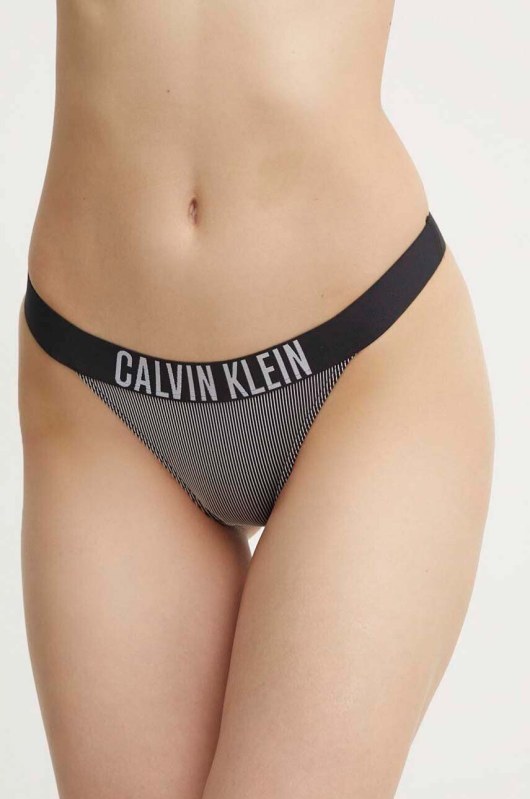 Dámské plavkové kalhotky KW0KW02611 BEH černé - Calvin Klein - Dámské oblečení plavky