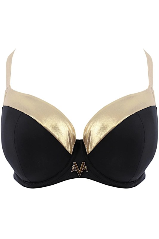 Dámský horní díl plavek SK 178 Černá se zlatou - AVA