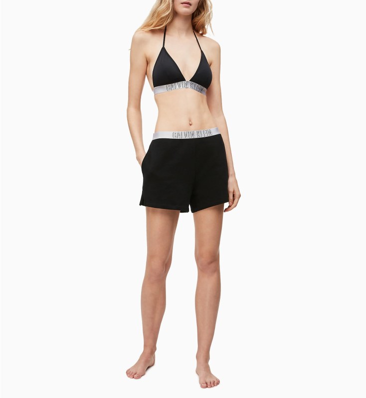 Dámské plážové šortky KW0KW00861-BEH černá - Calvin Klein - Dámské oblečení plavky plážové oblečení a doplňky