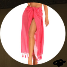 Dámské plážové pareo 16 D96CH-5, tmavě růžová - Self - Dámské oblečení plavky plážové oblečení a doplňky