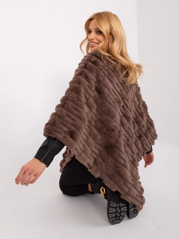Poncho AT PN 2347.68 hnědý -FPrice - Dámské oblečení pončo