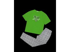 Dámské pyžamo 160/091 zelená s potiskem - Karol 6224712