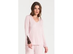 Dámský pyžamový Top LA072 Pudr růžová - LaLupa 6312550