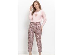 3622 DÁMSKÉ DLOUHÉ PYŽAMO PINKI M–XL