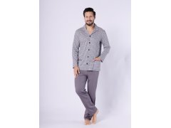 Pyžamo Hotberg 1748 Kamil long/r M-2XL rozepínací
