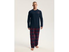 Pyžamo Henderson Premium 45455 Indigo, dlouhé rukávy, velikosti M–3XL