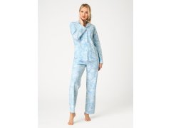 Pyžamo Key LNS 657 B26, dlouhé rukávy, velikosti S–XL, rozepínací