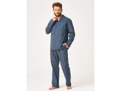 Pyžamo Key MNS 912 B26 dlouhé rukávy, velikosti M–2XL, rozepínací