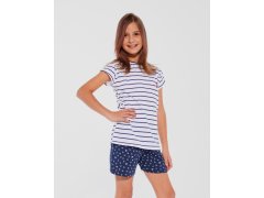 Dívčí pyžamo Cornette Kids Girl 245/103 Marine kr/r 98/128