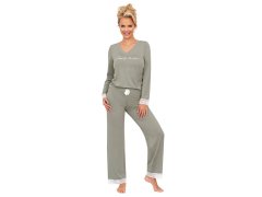 Dámské pyžamo Simply long olive - Donna 6917608