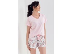 Krátké dámské pyžamo Aromatica růžové 6527953
