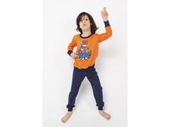 Chlapecké pyžamo Remek, dlouhý rukáv, dlouhé nohavice - oranžová/námořnická modrá 6585974