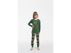 Chlapecké pyžamo Seward, dlouhý rukáv, dlouhé nohavice - zelená/potisk