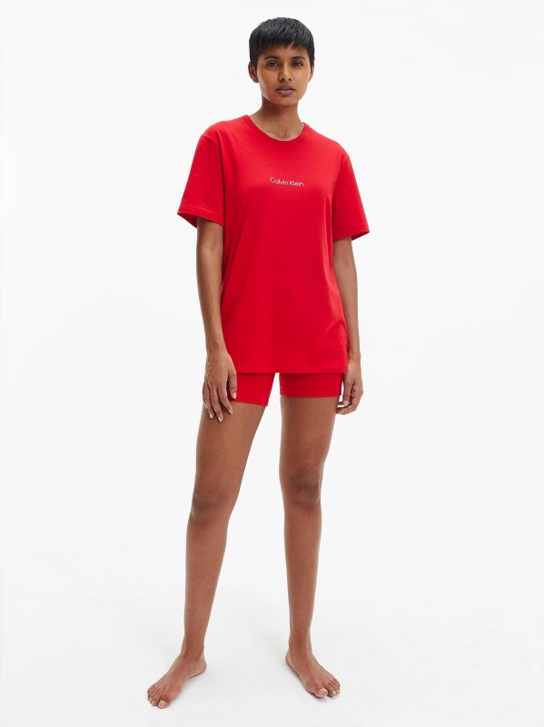 Dámské pyžamo - QS6764E - XMK - Rudá - Calvin Klein - Dámské oblečení pyžama