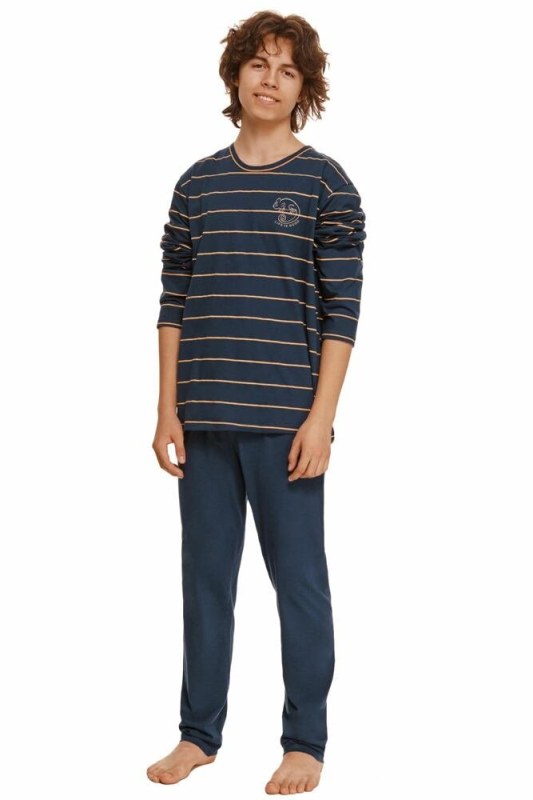 Chlapecké pyžamo Harry modré s pruhy - Dámské oblečení pyžama