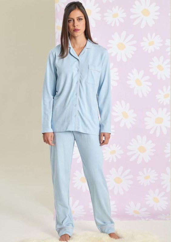 Dámské pyžamo 250016 Světle modrá vzor - Muydemi - pyžama