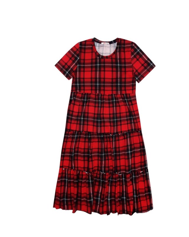 Dámská noční košile 360/021 červeno-černé káro - Karol - Dámské oblečení pyžama