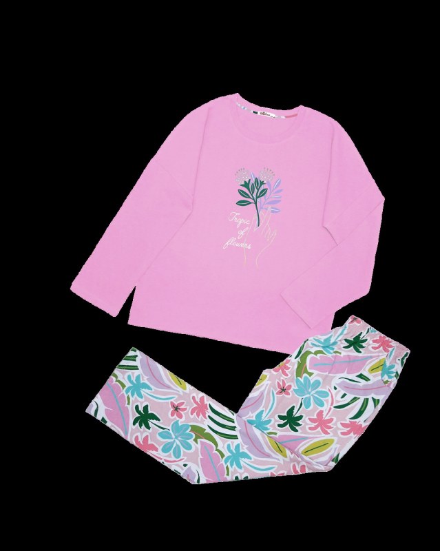 Dámské pyžamo 165/049 růžové s potiskem - Karol - Dámské oblečení pyžama