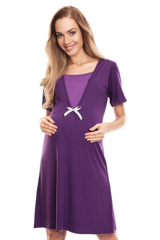 Dámská těhotenská noční košile FW200581133-6 fialová - PeeKaBoo