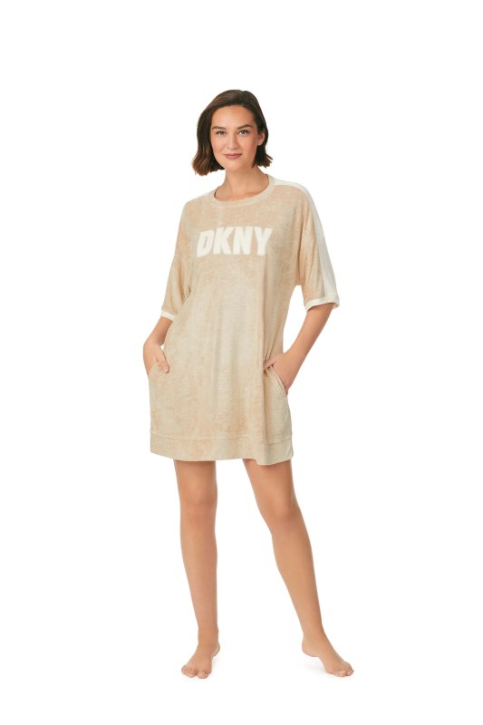 Dámská noční košile YI30013 221 sv. béžová - DKNY