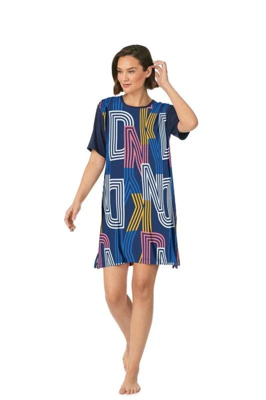 Dámská noční košile YI30014 464 černá s potiskem - DKNY
