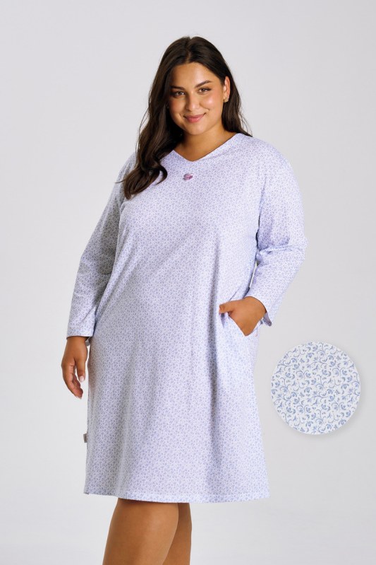 3464 NOČNÍ KOŠILE DEBORA 2XL-4XL - Dámské oblečení pyžama