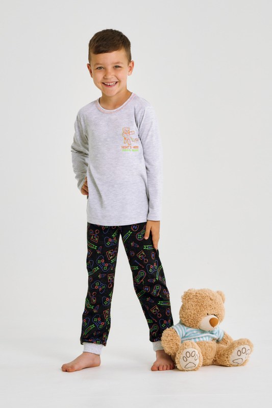 3498 CHLAPECKÉ DLOUHÉ PYŽAMO LIAM 122-140 - Dámské oblečení pyžama