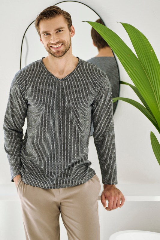 3481 PÁNSKÉ DLOUHÉ PYŽAMO LUCA M-2XL - Dámské oblečení pyžama