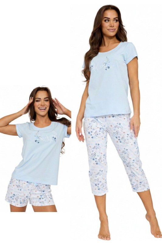 DÁMSKÉ PYŽAMO KR 466/344 SO DELICATE 3-PACK - Dámské oblečení pyžama