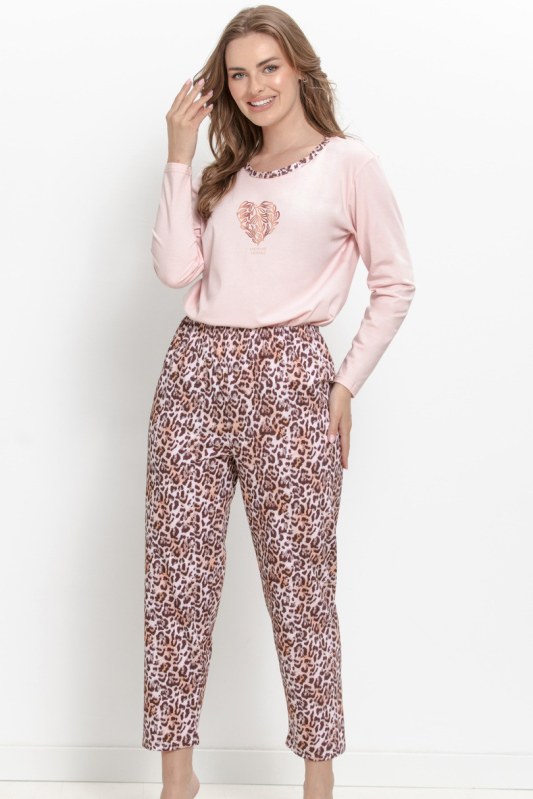 3622 DÁMSKÉ DLOUHÉ PYŽAMO PINKI M–XL - Dámské oblečení pyžama