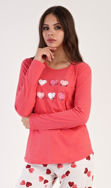 Dámské pyžamo dlouhé Valentýna - Dámské oblečení pyžama