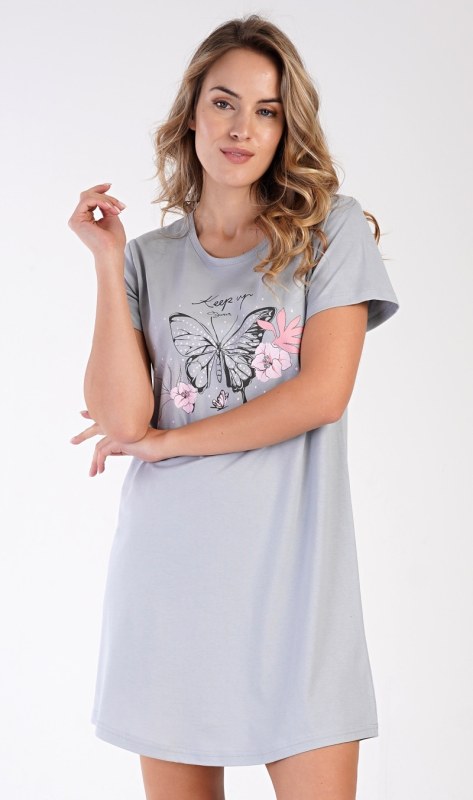 Dámská noční košile s krátkým rukávem Butterfly - Dámské oblečení pyžama