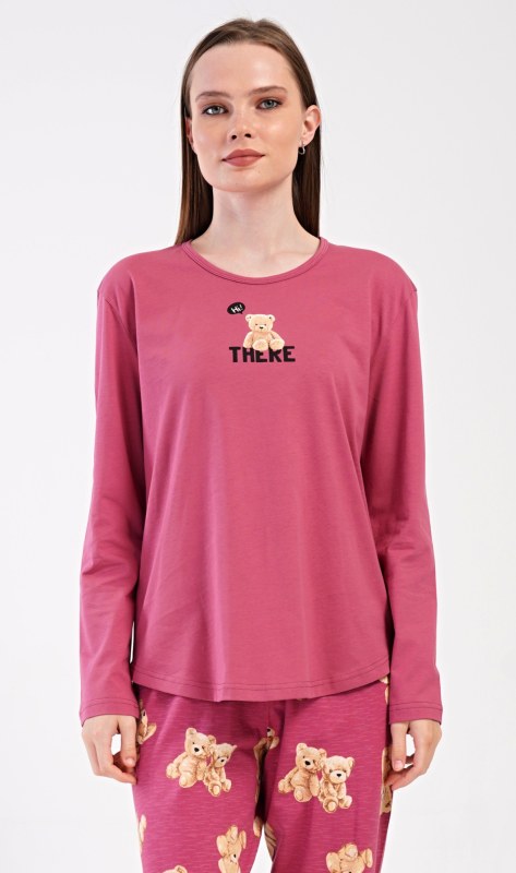 Dámské pyžamo dlouhé Pink bear