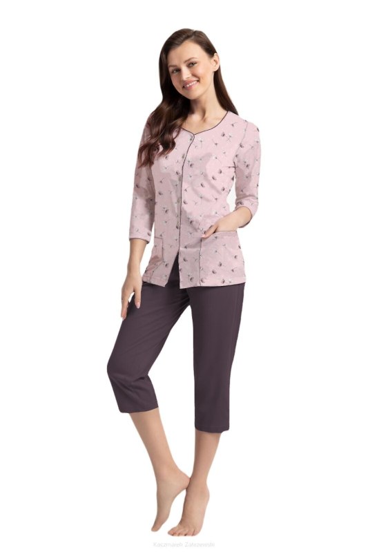Pyžamo Luna 388 3/4 M-2XL Z25/26 dámské rozepínací - Dámské oblečení pyžama