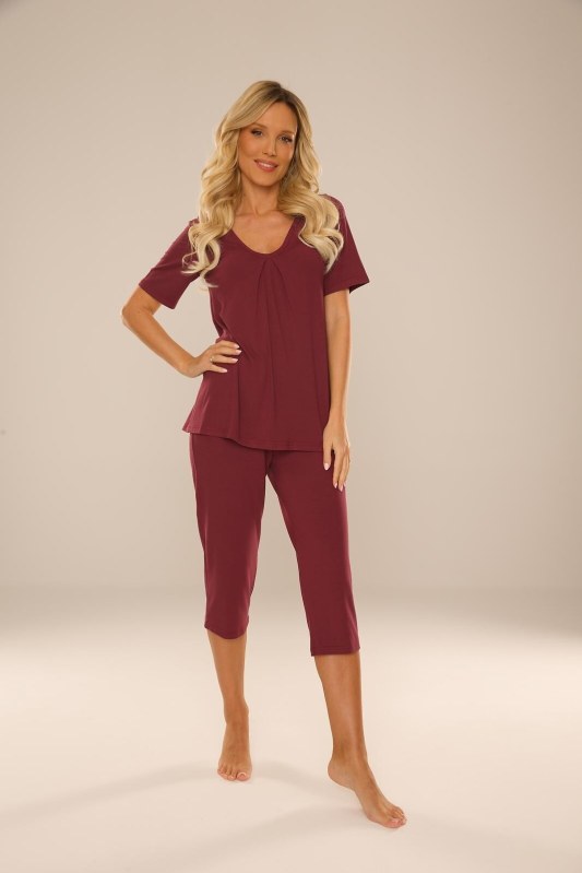 Pyžamo De Lafense 878 Dahlia kr/r M-2XL - Dámské oblečení pyžama