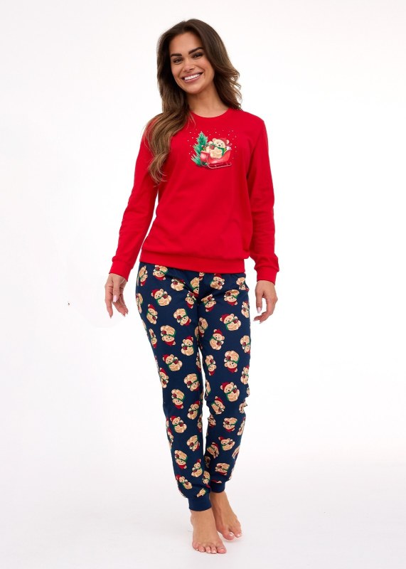 Pyžamo Cornette 671/422 Teddy long/r Christmas S-2XL dámské