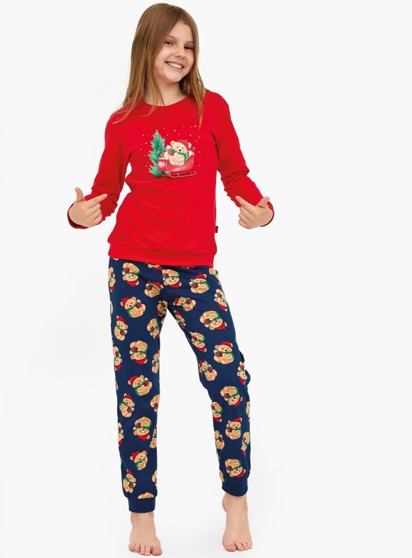 Cornette Young Girl pyžamo 592/186 Teddy length/r Christmas 134-164 - Dámské oblečení pyžama