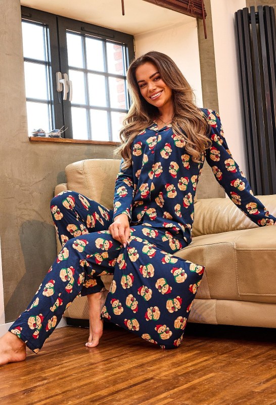 Cornette pyžamo 482/459 Teddy 5 délka/r Vánoce S-2XL dámské rozepínací - Dámské oblečení pyžama