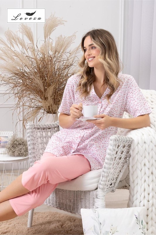 Pyžamo Leveza 1758 Odetta kr/r 3XL-4XL - Dámské oblečení pyžama