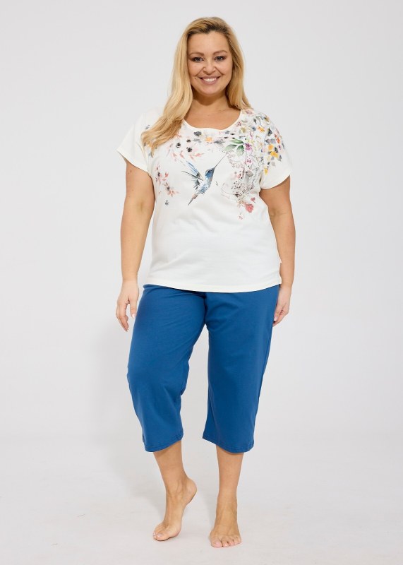 Pyžamo Cornette 369/345 Floris kr/r 3XL-5XL - Dámské oblečení pyžama
