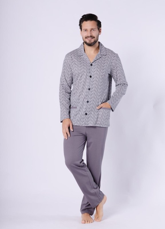Pyžamo Hotberg 1748 Kamil long/r M-2XL rozepínací