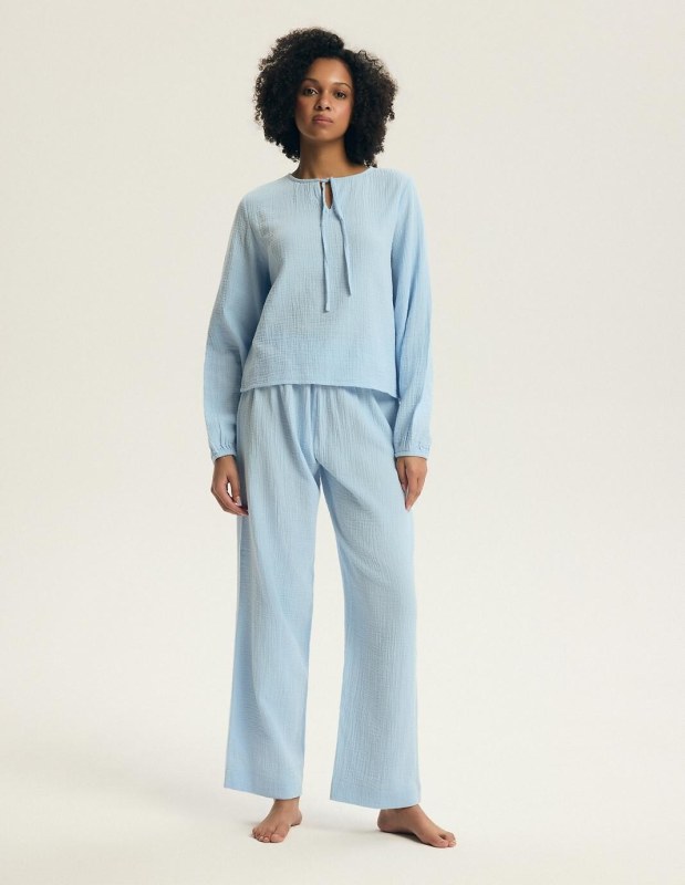 Henderson Dámské pyžamo 45313 Eleni long/r S-3XL Muslin - Dámské oblečení pyžama