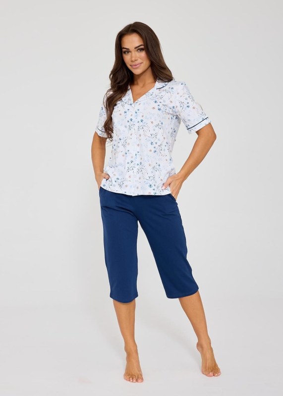 Pyžamo Cornette 347/347 Yvonne kr/r M-2XL rozepínací - Dámské oblečení pyžama