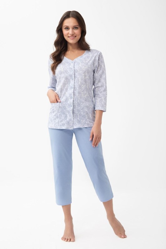 Pyžamo Luna 1305 7/8 2XL-3XL L26 rozepínací - Dámské oblečení pyžama