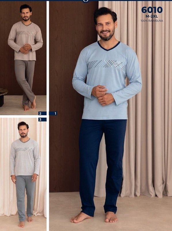 Pyžamo Regina 6010 dlouhé rukávy, velikosti M–3XL, Z26